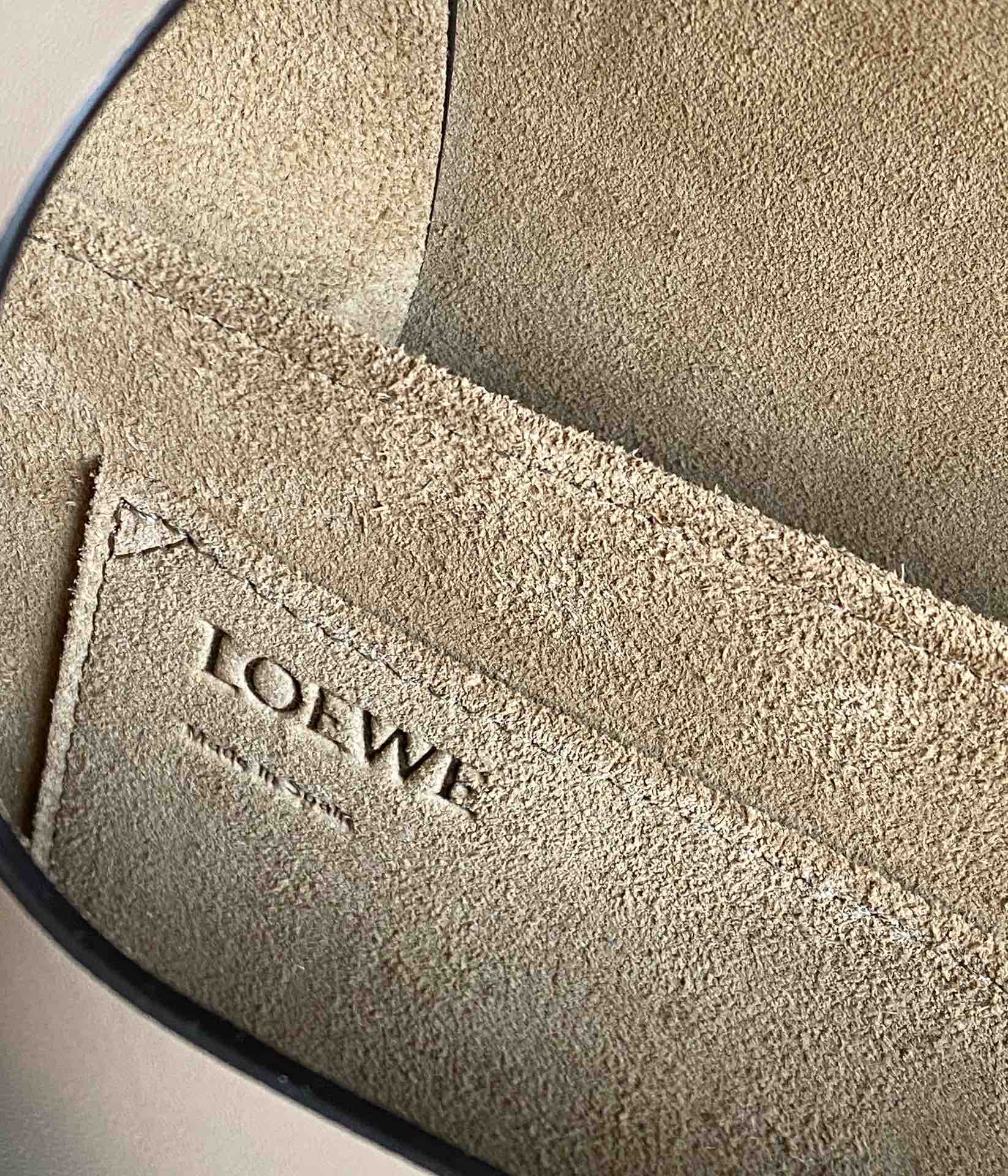 Loewe Small Gate Dual Bag in Soft Calfskin and Jacquard Light Brown